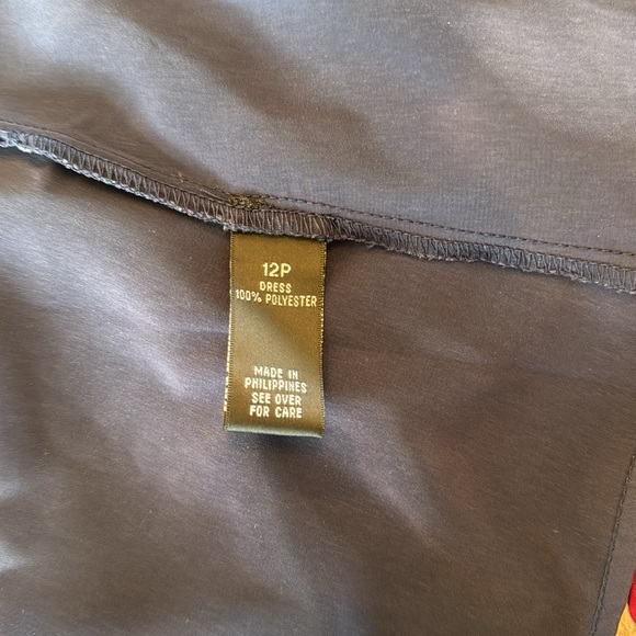 Navy Blue Color Block Dress with Pink Tie Around Waist - Picture 4 of 9